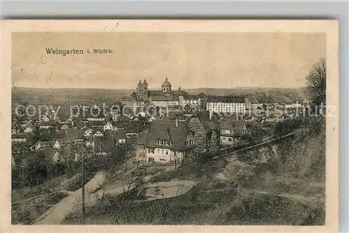 AK / Ansichtskarte Weingarten Wuerttemberg Panorama mit Abtei
