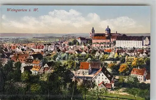 AK / Ansichtskarte Weingarten Wuerttemberg Panorama mit Abtei