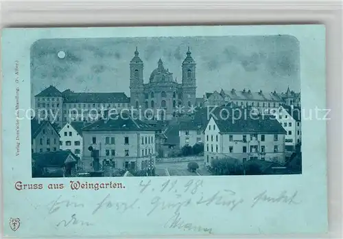 AK / Ansichtskarte Weingarten Wuerttemberg Mondscheinkarte Abtei
