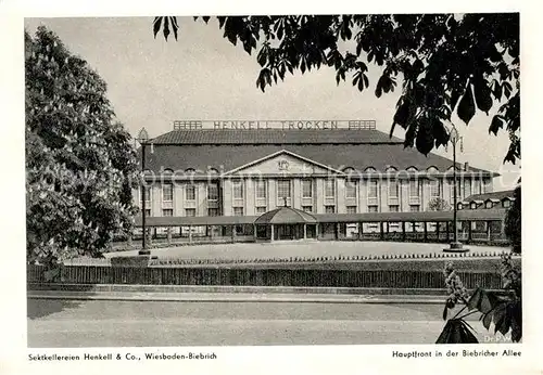 AK / Ansichtskarte Biebrich Wiesbaden Sektkellereien Henkell & Co Hauptfront Biebricher Allee