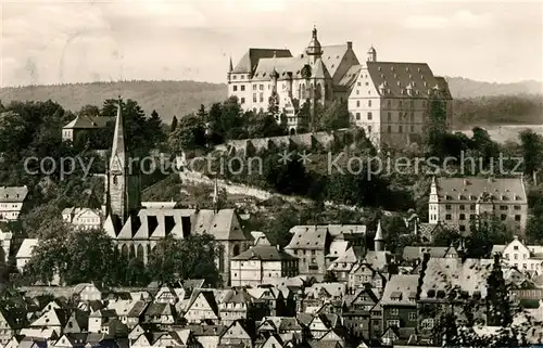AK / Ansichtskarte Marburg Lahn Stadtbild mit Schloss Universitaetsstadt Kat. Marburg
