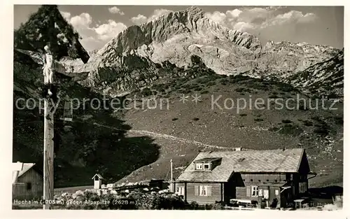 AK / Ansichtskarte Garmisch Partenkirchen Hochalm gegen Alpspitze Kreuz Serie Deutsche Heimatbilder Huber Karte Nr 545 Kat. Garmisch Partenkirchen