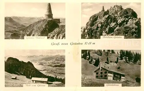 AK / Ansichtskarte Gruenten Denkmal Nebelhorn Gruentenhaus Alpenpanorama Kat. Burgberg i.Allgaeu