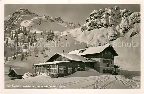 AK / Ansichtskarte Bodenschneid Bodenschneidhaus Berggasthof mit Gipfel Winterpanorama Kat. Schliersee