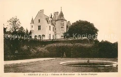 AK / Ansichtskarte Vouvray Indre et Loire Chateau de Moncontour Jardin Francais