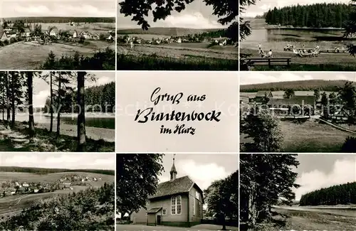 AK / Ansichtskarte Buntenbock Landschaftspanorama Badesee Holzkirche Kat. Clausthal Zellerfeld