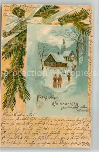 AK / Ansichtskarte Weihnachten Kirche Litho  Kat. Greetings