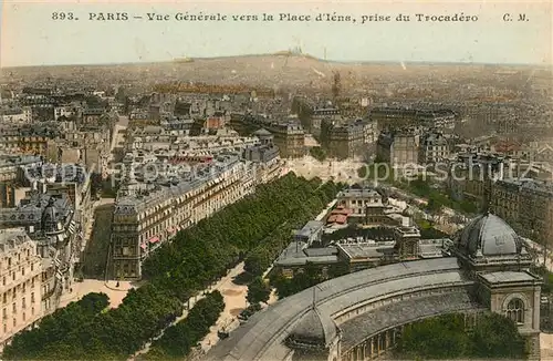 AK / Ansichtskarte Paris Vue generale vers la Place dIena prise du Trocadero Kat. Paris
