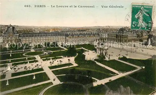 AK / Ansichtskarte Paris Le Louvre et le Carrousel Vue generale Kat. Paris