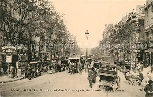 AK / Ansichtskarte Paris Boulevard des Italiens pris de la rue Louis Legrand Kat. Paris