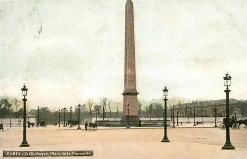 AK / Ansichtskarte Paris Obelisque Place de la Concorde Kat. Paris