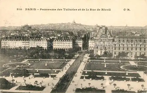 AK / Ansichtskarte Paris Panorama des Tuileries et de la Rue de Rivoli Kat. Paris