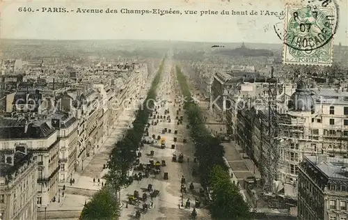 AK / Ansichtskarte Paris Avenue des Champs Elysees vue prise du haut de lArc de Triomphe Kat. Paris