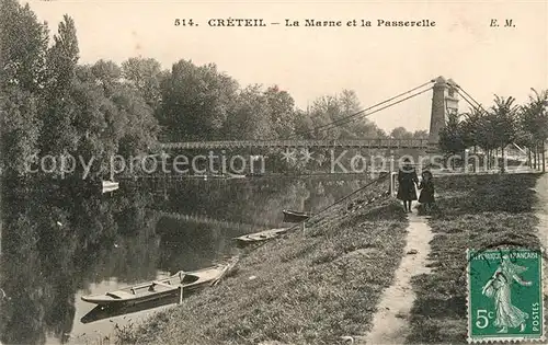 AK / Ansichtskarte Creteil La Marne et la Passerelle Kat. Creteil