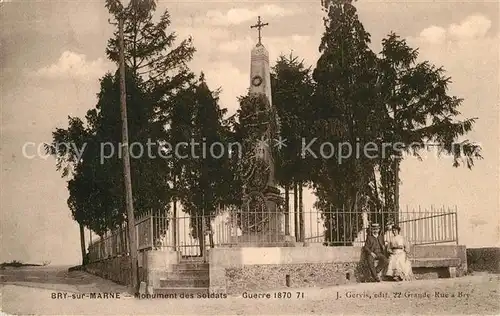 AK / Ansichtskarte Bry sur Marne Monument des Soldats Guerre 1870 Kat. Bry sur Marne