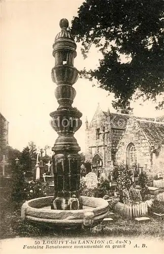 AK / Ansichtskarte Loguivy les Lannion Fontaine Renaissance monumentale en granit Kat. Lannion