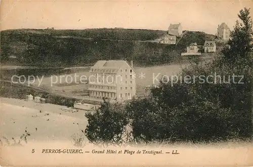 AK / Ansichtskarte Perros Guirec Grand Hotel et Plage de Trestignel Kat. Perros Guirec