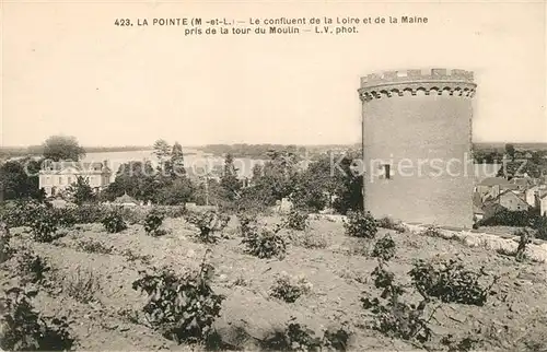 AK / Ansichtskarte La Pointe Bouchemaine Le confluent de la Loire et de la Maine pris de la tour du Moulin Kat. Bouchemaine