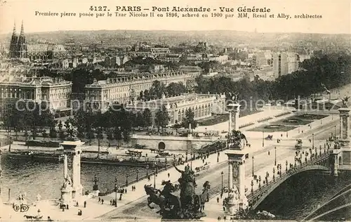 AK / Ansichtskarte Paris Pont Alexandre Vue generale Kat. Paris