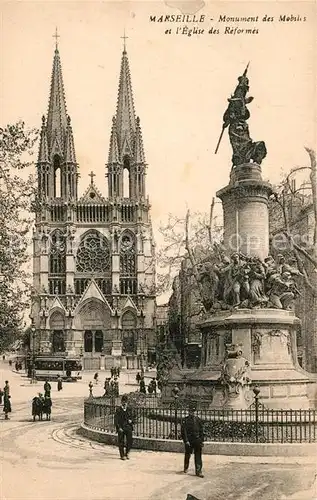 AK / Ansichtskarte Marseille Bouches du Rhone Monument des Mobilis Eglise