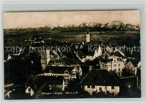 AK / Ansichtskarte Wangen Allgaeu Panorama mit Alpenblick Kat. Wangen im Allgaeu