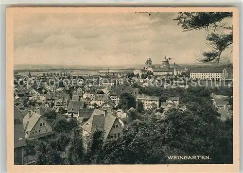 AK / Ansichtskarte Weingarten Wuerttemberg Panorama mit Wallfahrtskirche