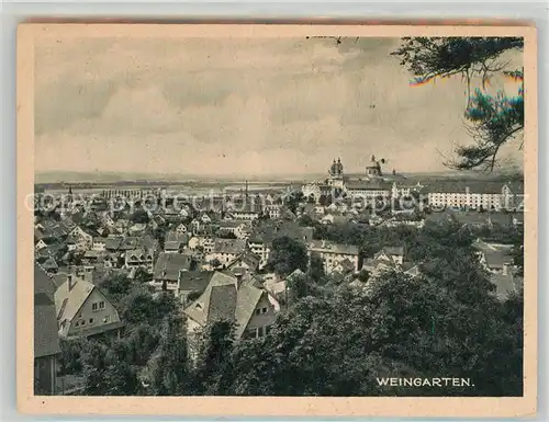 AK / Ansichtskarte Weingarten Wuerttemberg Panorama mit Wallfahrtskirche