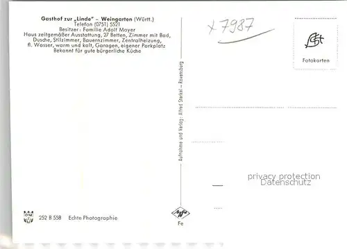 AK / Ansichtskarte Weingarten Wuerttemberg Gasthaus zur Linde