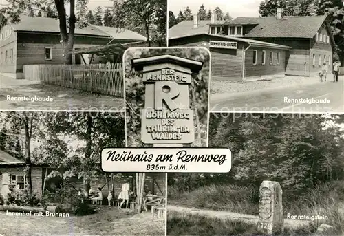 AK / Ansichtskarte Neuhaus Rennweg Rennsteigbaude Rennstegstein Innenhof Brunnen Kat. Neuhaus Rennweg