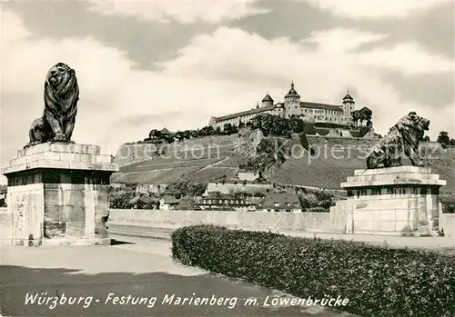AK / Ansichtskarte Wuerzburg Festung Marienberg Loewenbruecke Kat. Wuerzburg
