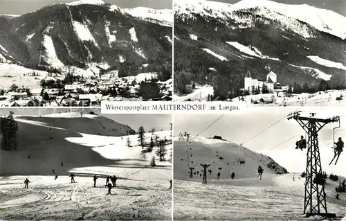 AK / Ansichtskarte Mauterndorf Panorama Wintersportplatz im Lungau Skipisten Sessellift Kat. Mauterndorf