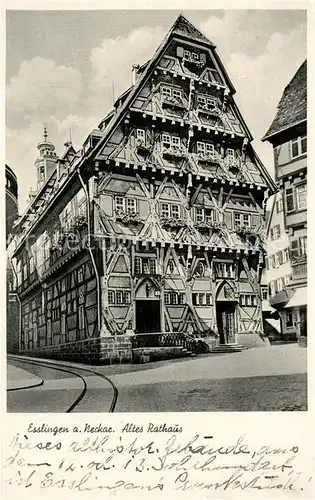 AK / Ansichtskarte Esslingen Neckar Altes Rathaus Fachwerkhaus Historisches Gebaeude Kat. Esslingen am Neckar