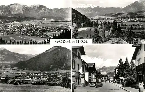 AK / Ansichtskarte Woergl Tirol Gesamtansicht mit Alpenpanorama Hauptstrasse