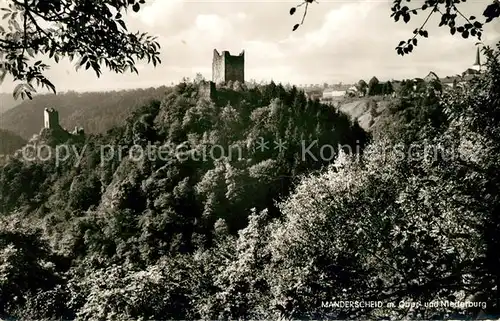 AK / Ansichtskarte Manderscheid Eifel Landschaftspanorama mit Oberburg und Niederburg Kat. Manderscheid