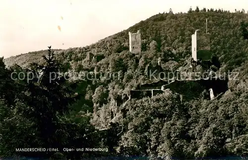 AK / Ansichtskarte Manderscheid Eifel Landschaftspanorama mit Oberburg und Niederburg Kat. Manderscheid