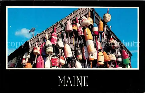 AK / Ansichtskarte Fischerei Fisherman s Shack Lobster Buoys Maine Coast  Kat. Handwerk