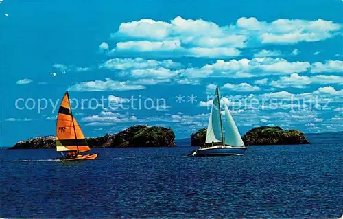 AK / Ansichtskarte Segelboote Dalhousie New Brunswick Bay of Chaleur Bon Ami Rocks Canada  Kat. Schiffe