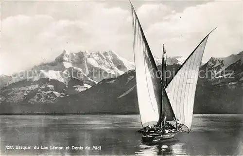 AK / Ansichtskarte Segelboote Barque Lac Leman Dents du Midi  Kat. Schiffe
