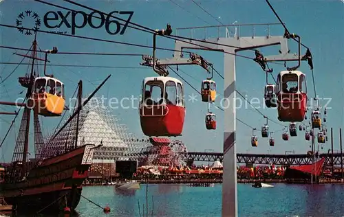 AK / Ansichtskarte Exposition Universelle Internationale Montreal 1967 Teleferique de la Ronde Lac des Dauphins