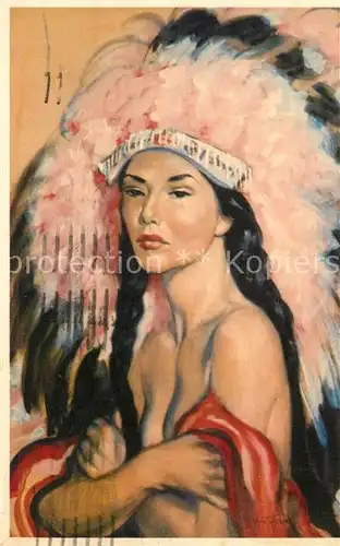 AK / Ansichtskarte Indianer Native American Princess O Hazee Toh Kuenstlerkarte Christoffersen Kat. Regionales