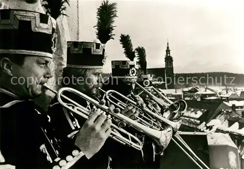 AK / Ansichtskarte Trompeter Schneeberg Turmblasen Weihnachten Kat. Musik