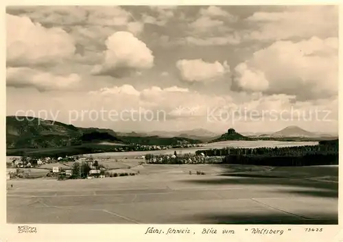 AK / Ansichtskarte Foto Hahn Nr. 13425 Saechsische Schweiz Blick vom Wolfsberg Kat. Fotografie