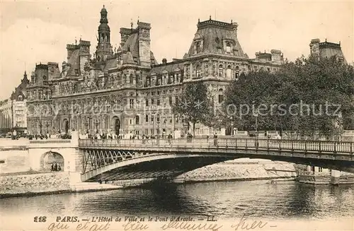 AK / Ansichtskarte Paris Hotel de Ville et le Pont d Arcole Kat. Paris