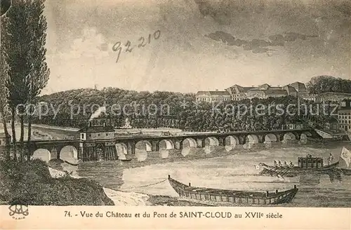 AK / Ansichtskarte Saint Cloud Vue du Chateau et du Pont de Saint Cloud