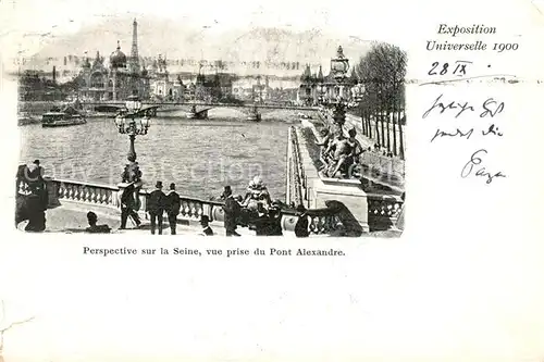 AK / Ansichtskarte Paris Exposition Universelle 1900 Perspective sur la Seine vue prise du Pont Alexandre Kat. Paris