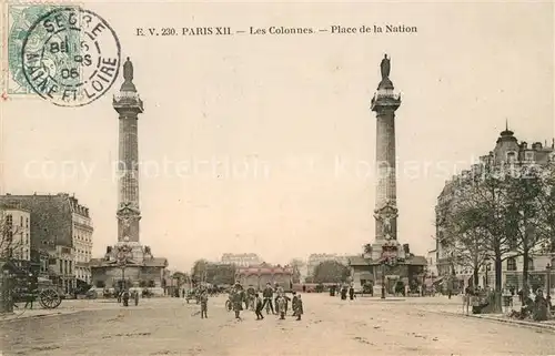 AK / Ansichtskarte Paris Les Colonnes Place de la Naton Kat. Paris