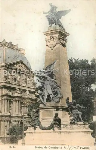 AK / Ansichtskarte Paris Statue de Gambetta Kat. Paris