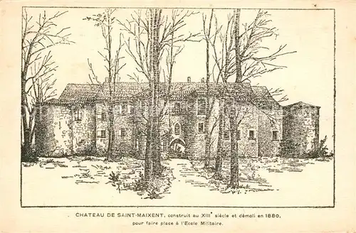 AK / Ansichtskarte Saint Maixent Sarthe Chateau Kuenstlerkarte