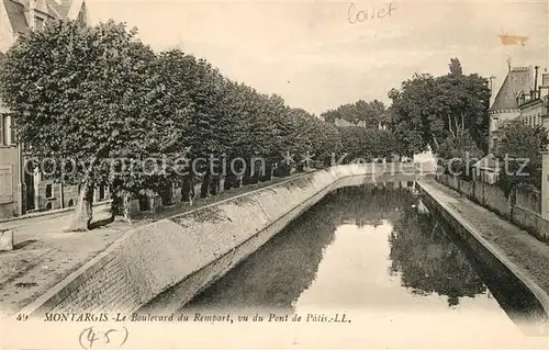 AK / Ansichtskarte Montargis Loiret Boulevard du Rempart Vue du Pont de Patis Kat. Montargis