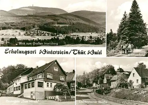 AK / Ansichtskarte Winterstein Emsetal Kremserfahrt Liebensteiner Strasse Gaststaette Zum Hirsch